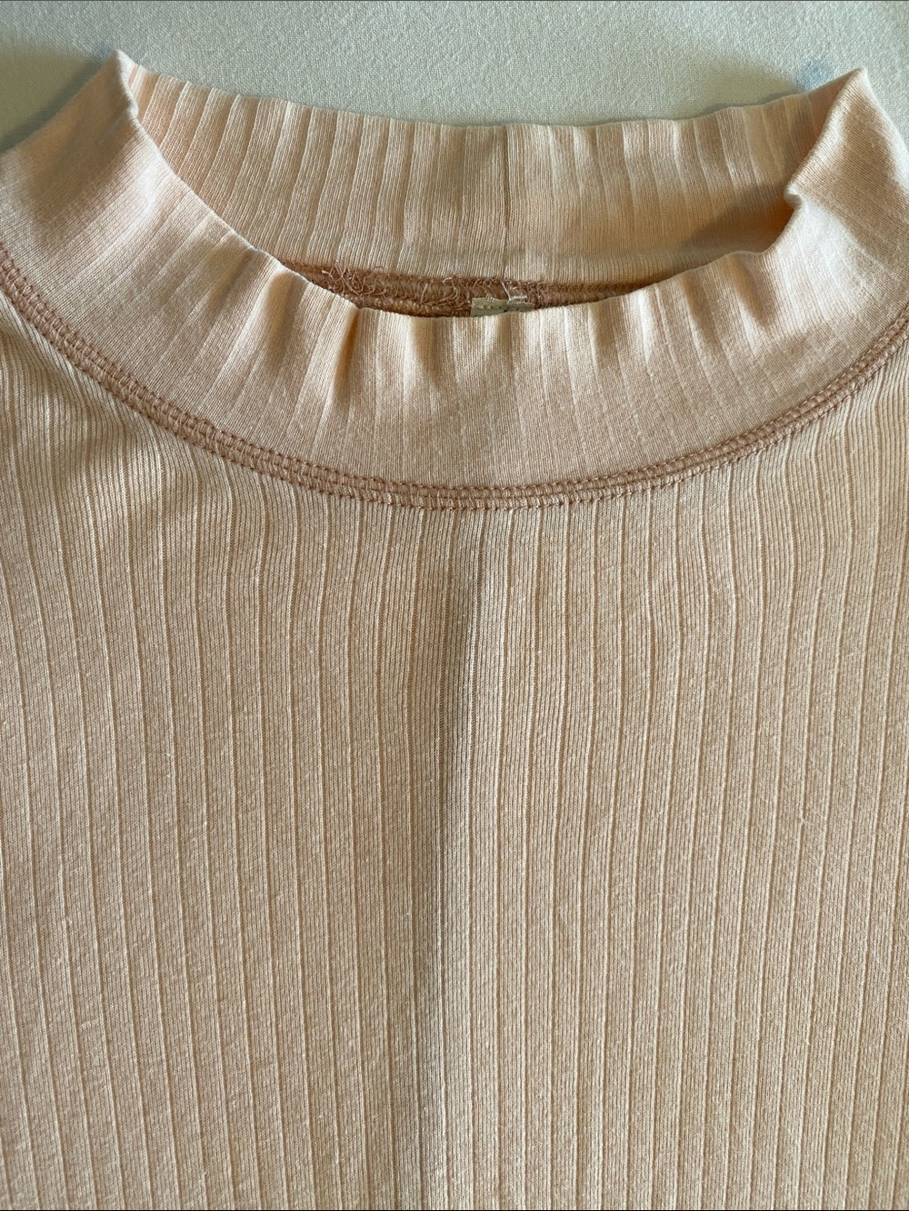 Free People Intimately The Rickie Top Long-Sleeve Ribbed Mock Neck ballet pink L - Picture 4 of 13